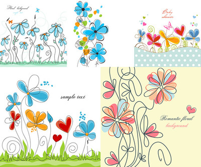 手绘花卉线稿 勾勒自然之美