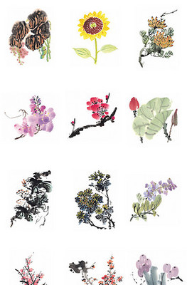 水墨花卉图案在家用电器设计中的艺术融合